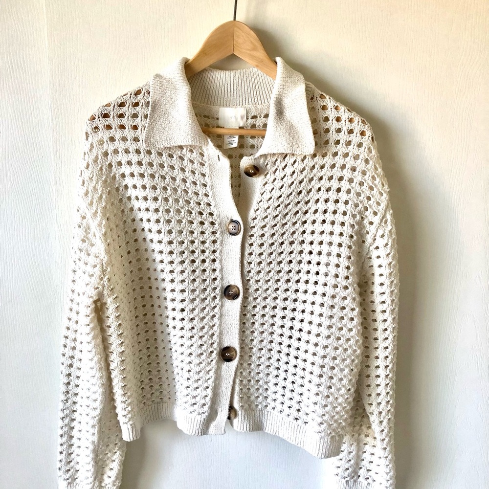 H & M cardigan, jumper sweater, open knit